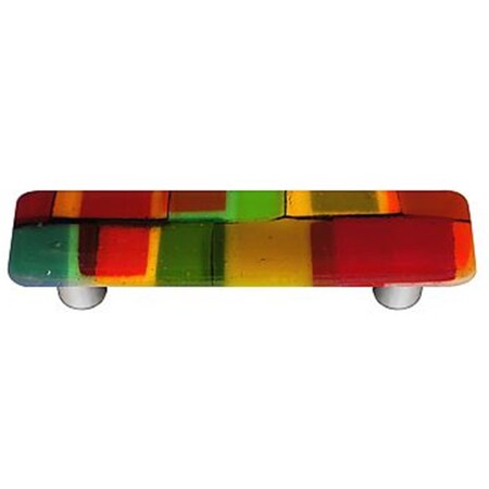 Palacedesigns Artist Mosaic Autumn Rectangle Glass Cabinet Pull - Aluminum Post PA2522041